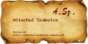 Altschul Szabolcs névjegykártya
