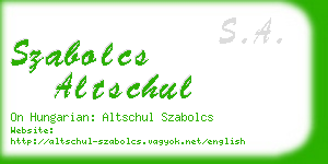 szabolcs altschul business card